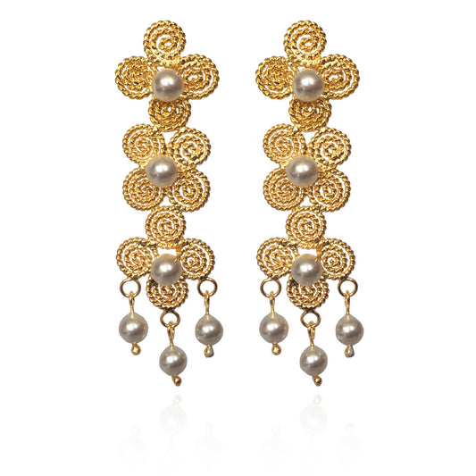 ARABIA RHAPSODY PEARL TRIO EARRINGS