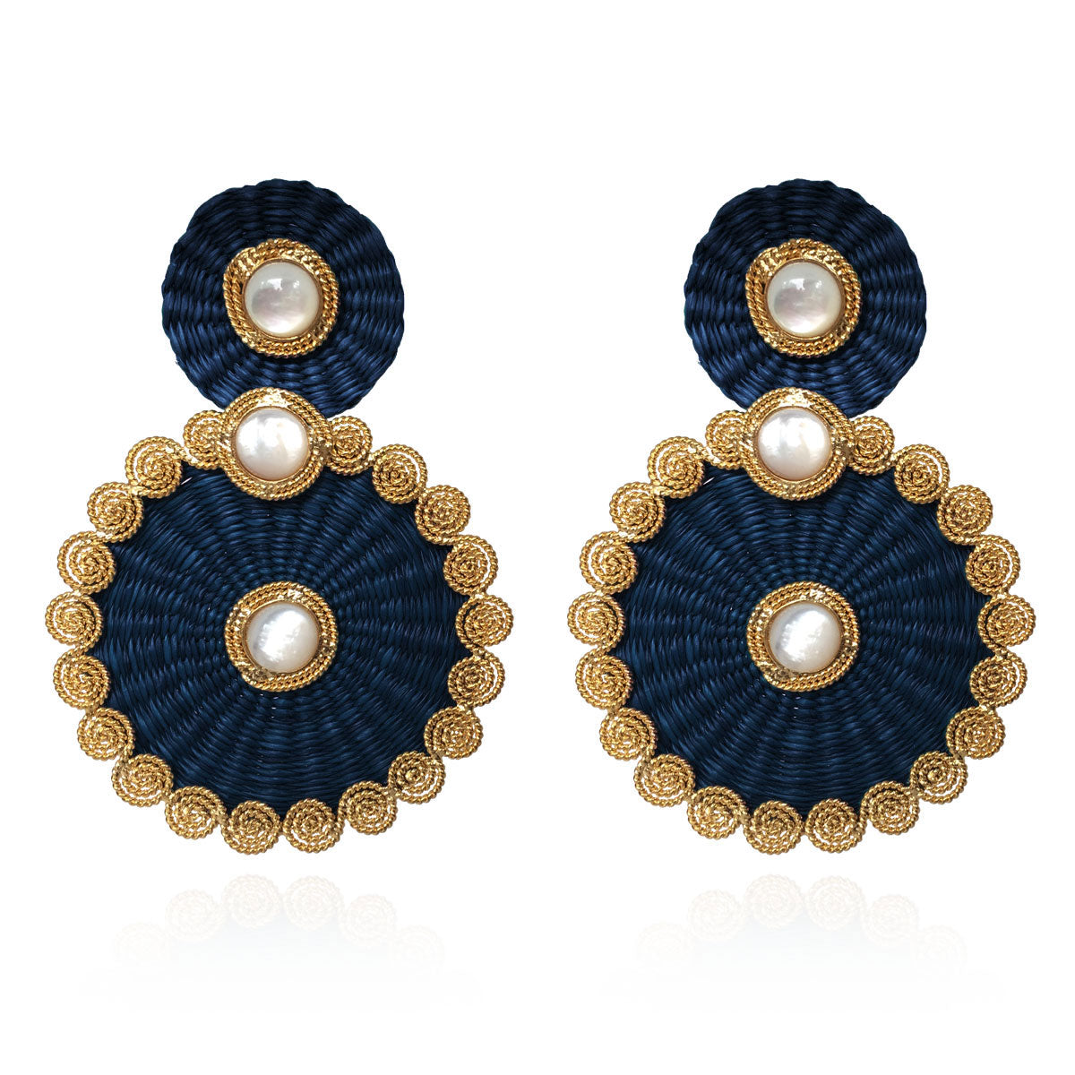 TROPICALIA IRACA NAVY BLUE EARRINGS