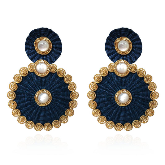 TROPICALIA IRACA NAVY BLUE EARRINGS