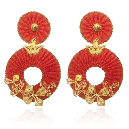 IRACA GARDENIA GARDEN MAXI SWEET CORAL EARRINGS