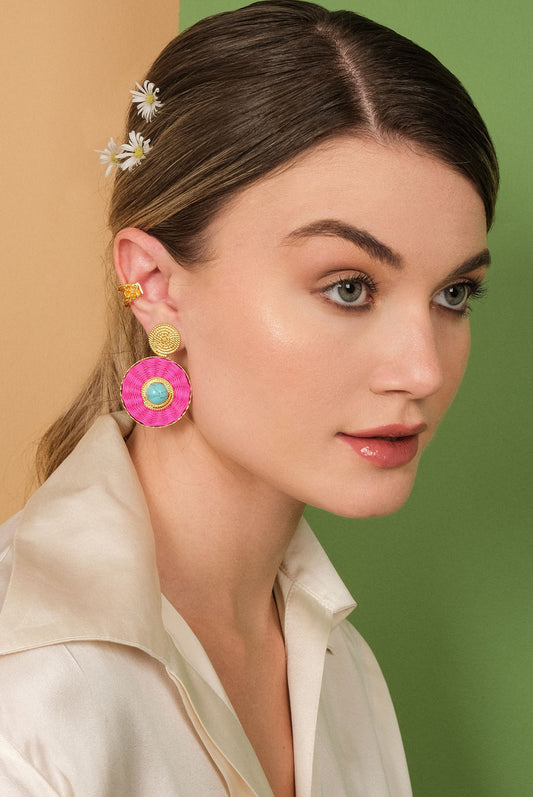 IRACA LUCKY EYE FUCHSIA EARRINGS