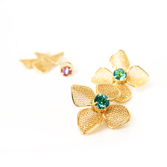 Orecchini in filigrana con fiori di trifoglio - Modulari