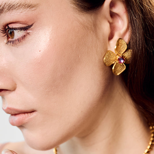 Orecchini in filigrana con fiori di trifoglio - Modulari