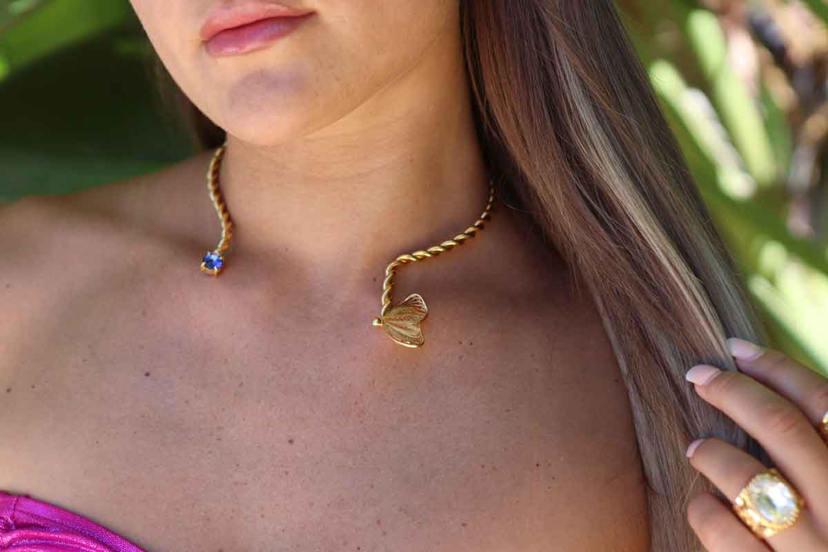 Fluttering Serenity Filigree Choker